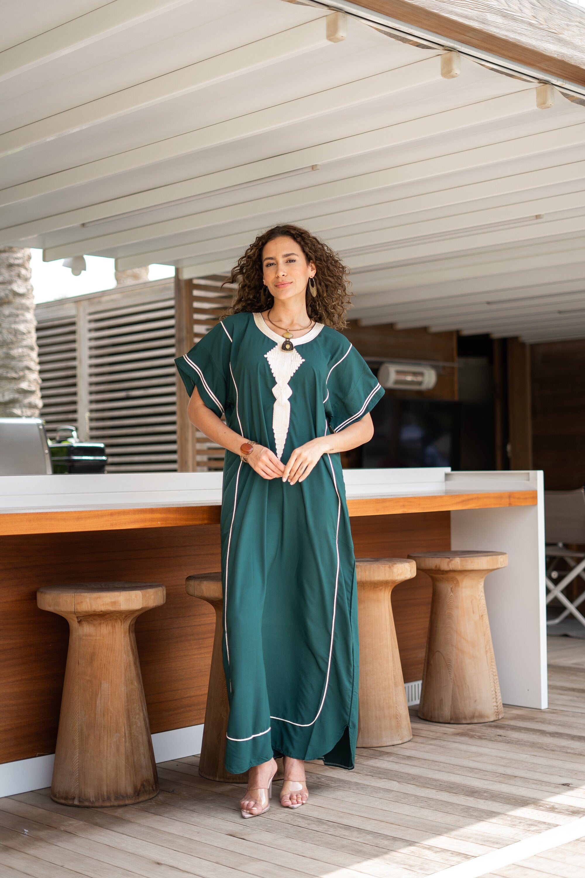 Green Rayon Kaftan - JOY main image 0
