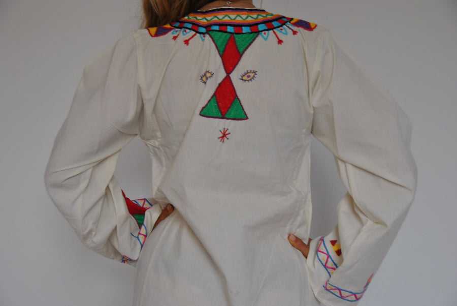 Vintage Bedouin Long Maxi Kaftan hand embroidered dress, Fresh summer dress, S to XXL, Bohemian Kaftan, Egyptian cotton.
