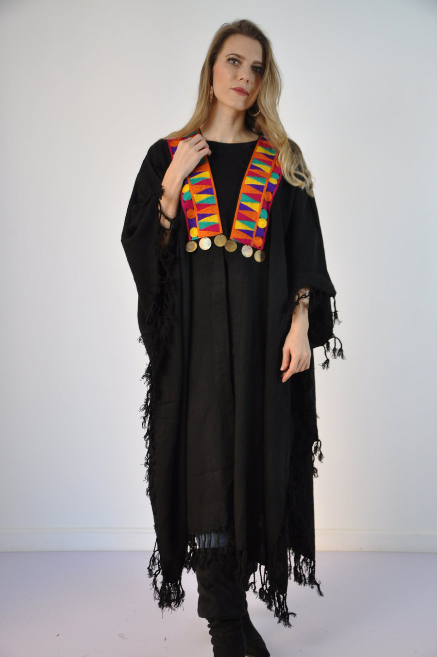Bohemian embroidered Kimono cardigan, Wool Kimono, Boho Kimono Cardigan, Womens Cardigans, Boho Cardigan, Duster, Velvet Cardigan