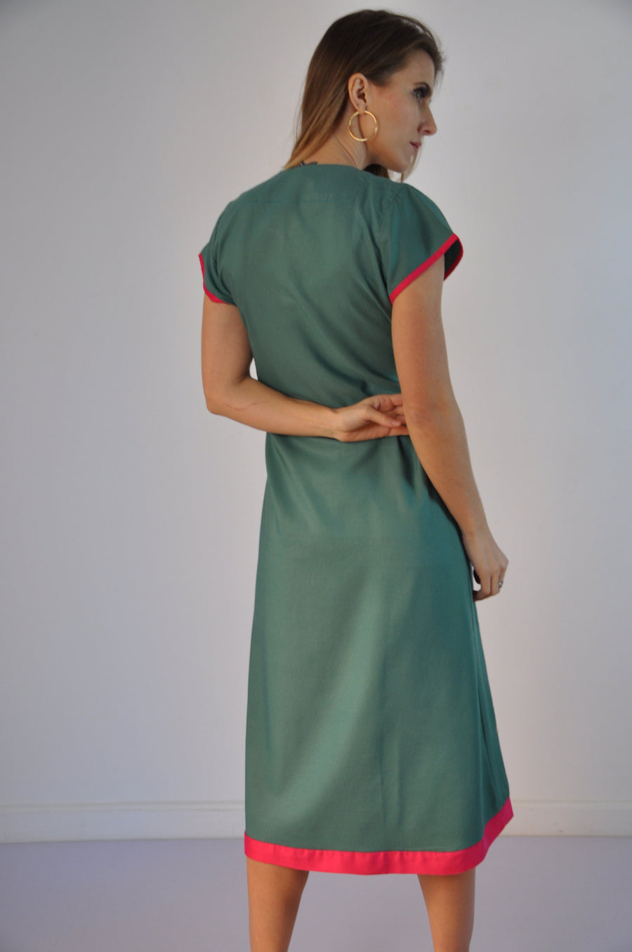 Green cotton Tunic embroidered kaftan dress, Boho embroidery tunic dress, Green Summer tunic, beach tunic, resorts tunic, Gypsy dress
