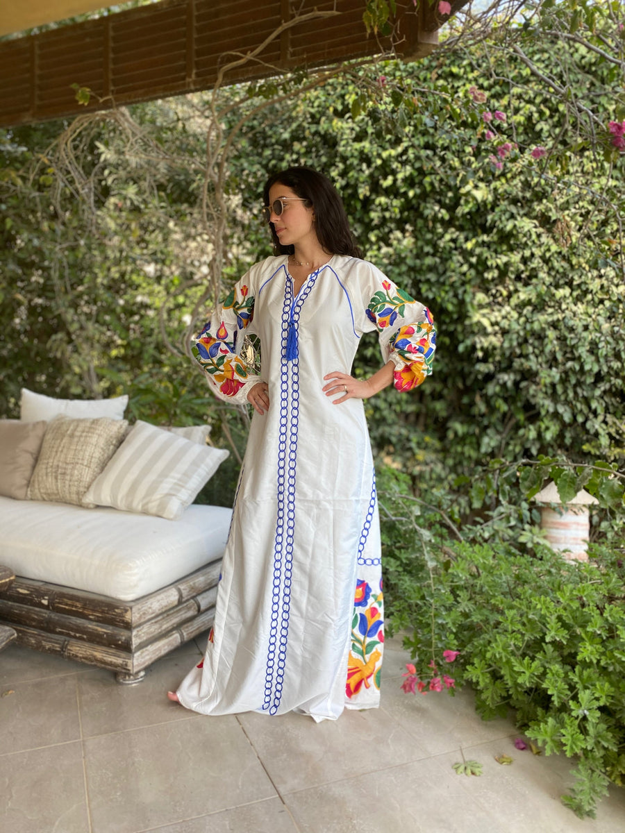 Pack Of 5 Cotton Maxi Kaftan Dresses, Assorted Colors, One Size, Beach Cover-Ups, Wholesale Lot