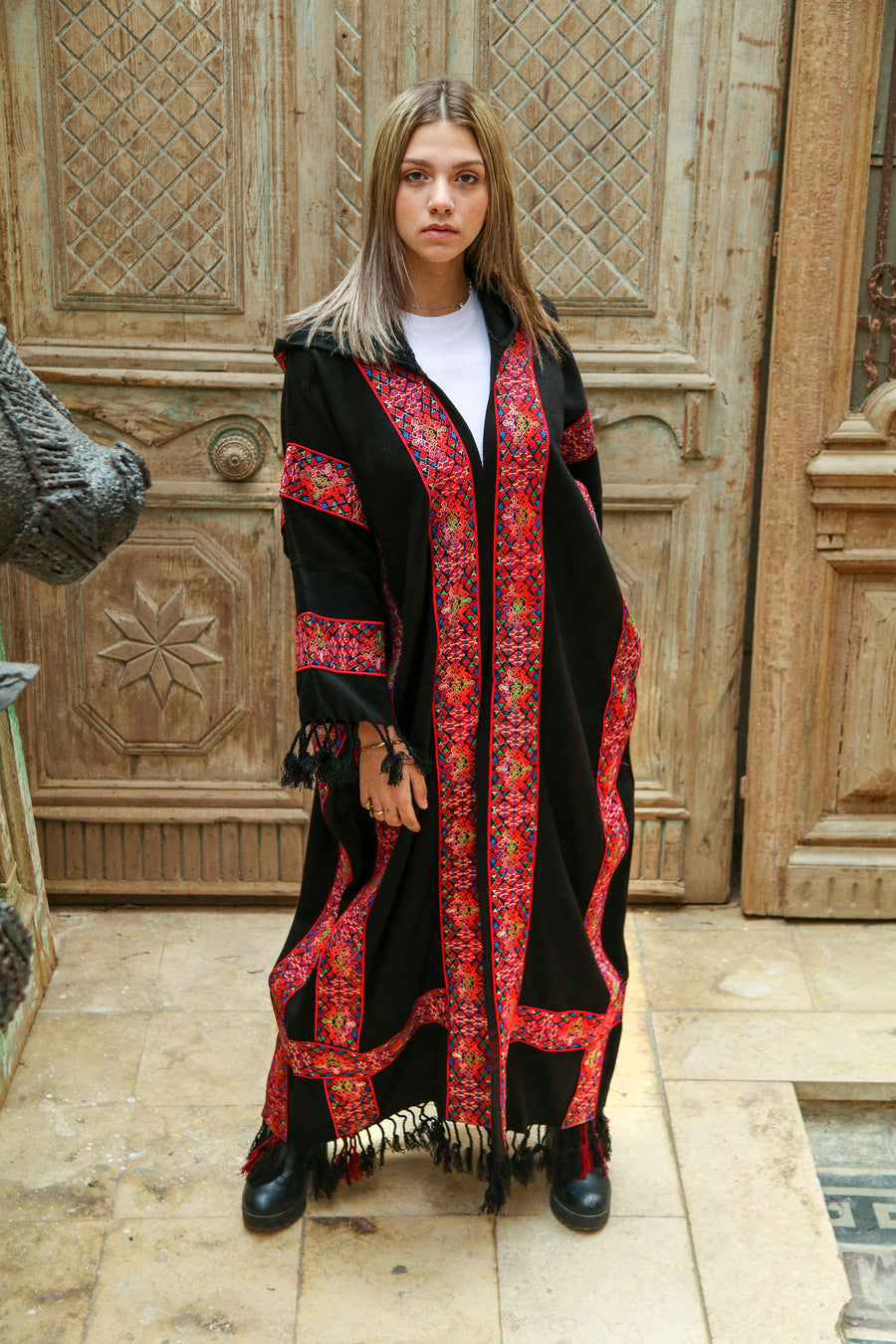 Plus size winter Kimono jacket, black winter kimono, boho kimono, Embr Gipci Plus size winter Kimono jacket, black winter kimono, boho kimono, Embr Gipci