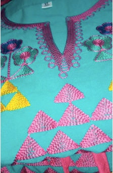 Green cotton Tunic embroidered kaftan dress, Boho embroidery tunic dress, Green Summer tunic, beach tunic, resorts tunic, Gypsy dress