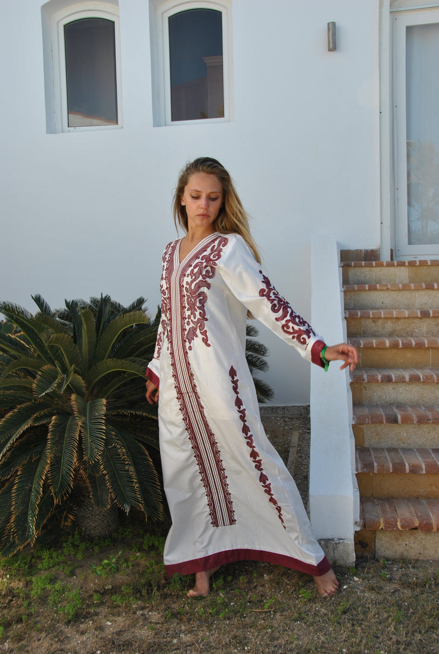 white cotton kaftan dress Kokomo Kaftan