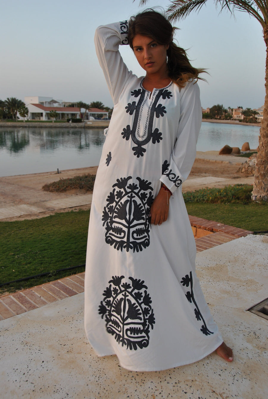 Elegant White embroidered Caftan, summer caftans for women, Caftans for women, embroidered Caftan dress, Caftan maxi dress, womens caftans