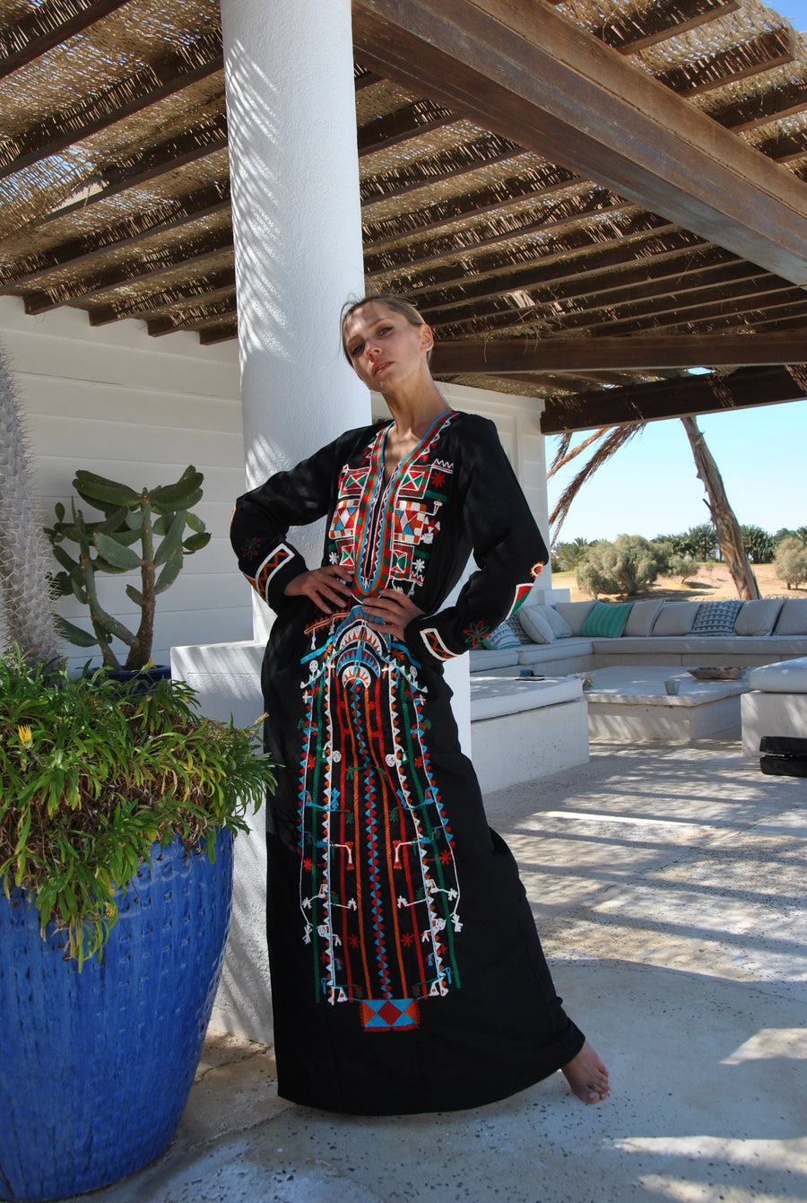 black caftan dress Pleated Kaftan Black Dressing Gown, Party Dress Maxi Length, Pleated Caftan Black Cruise Vacation Dress Long, Black Kaftan Gift for Mother