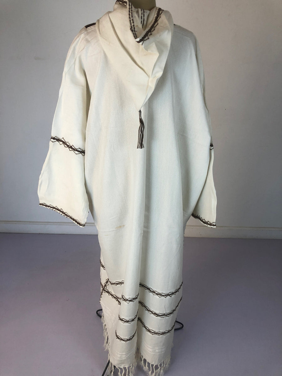 Bedouin hooded hand embroidered Kimono, Black Winter embroidered coat, Bohemian winter Kimono, Long black coat, Siwa Kimono, Wool cloak