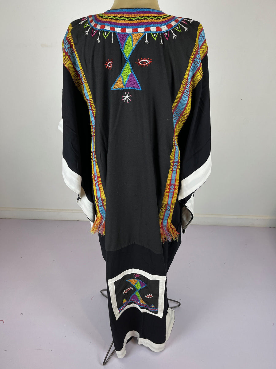 Stunning Siwa hand embroidered Kaftan, cotton kaftan, Long caftan dress, caftans for women, Egyptian cotton,