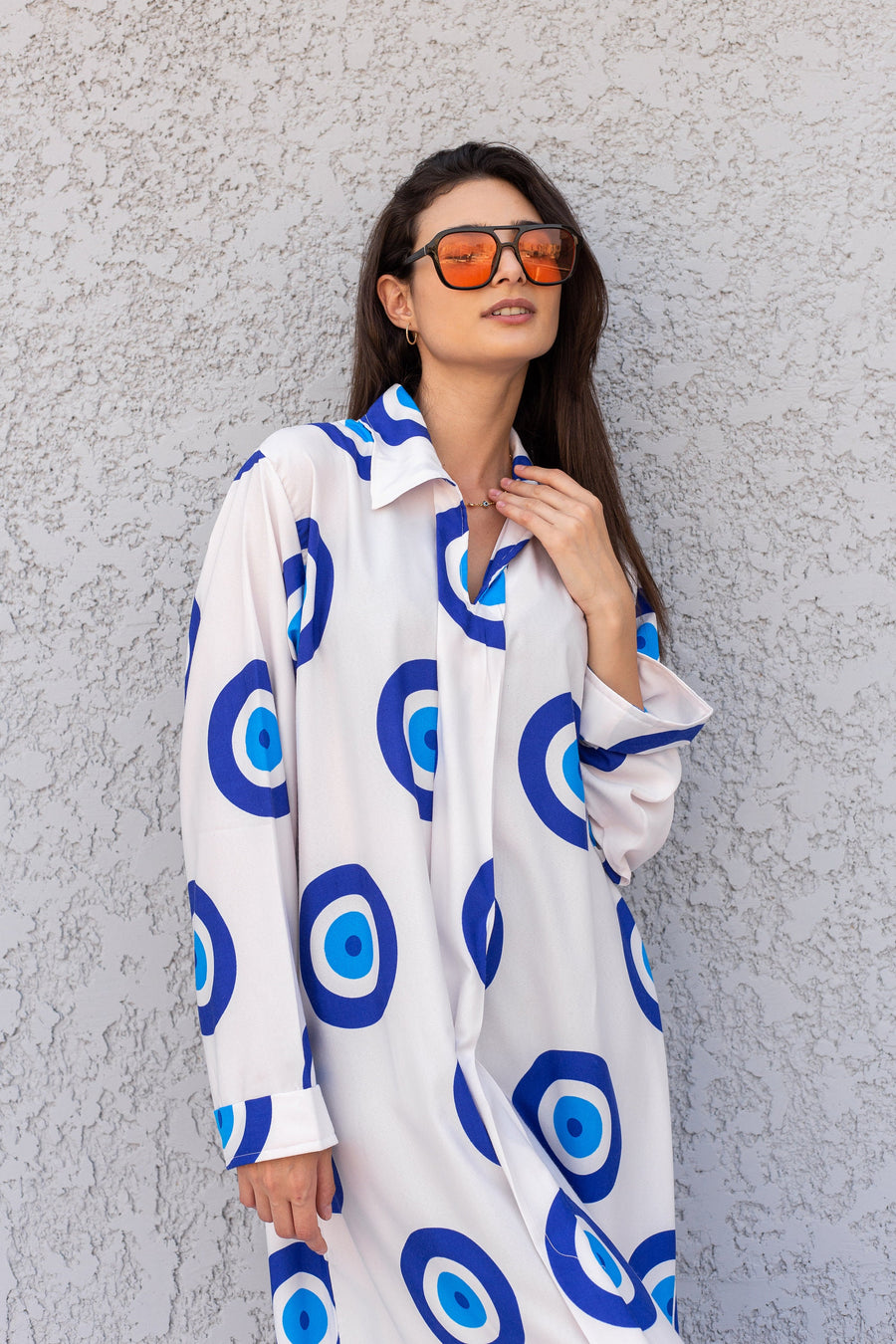 Beautiful white greek eye print kaftan, caftans for women, Elegant boho Kaftan, Caftans for women, long summer kaftan, kaftans, caftan