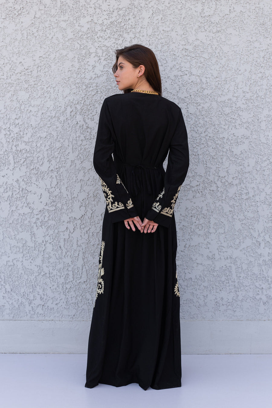 Royal Black embroidered Cotton caftan for women, embroidered women Kaftan, Caftan maxi dress, Caftans for women, cotton caftan, caftans