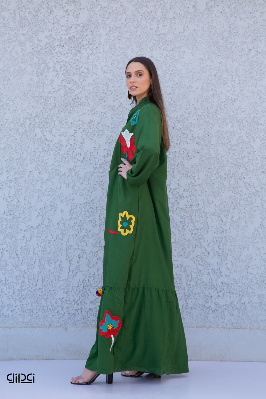 Colorful Green Summer cotton maxi kaftan dress, caftans for women, Boho Kaftan dress, Caftans for women, long summer kaftan, kaftans, caftan