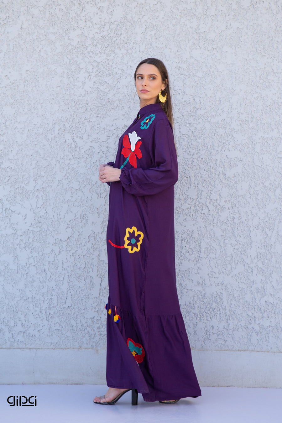 Summer Purple embroidered kaftan dress, caftans for women, Boho Kaftan dress, Caftans for women, long summer kaftan, kaftans, caftan
