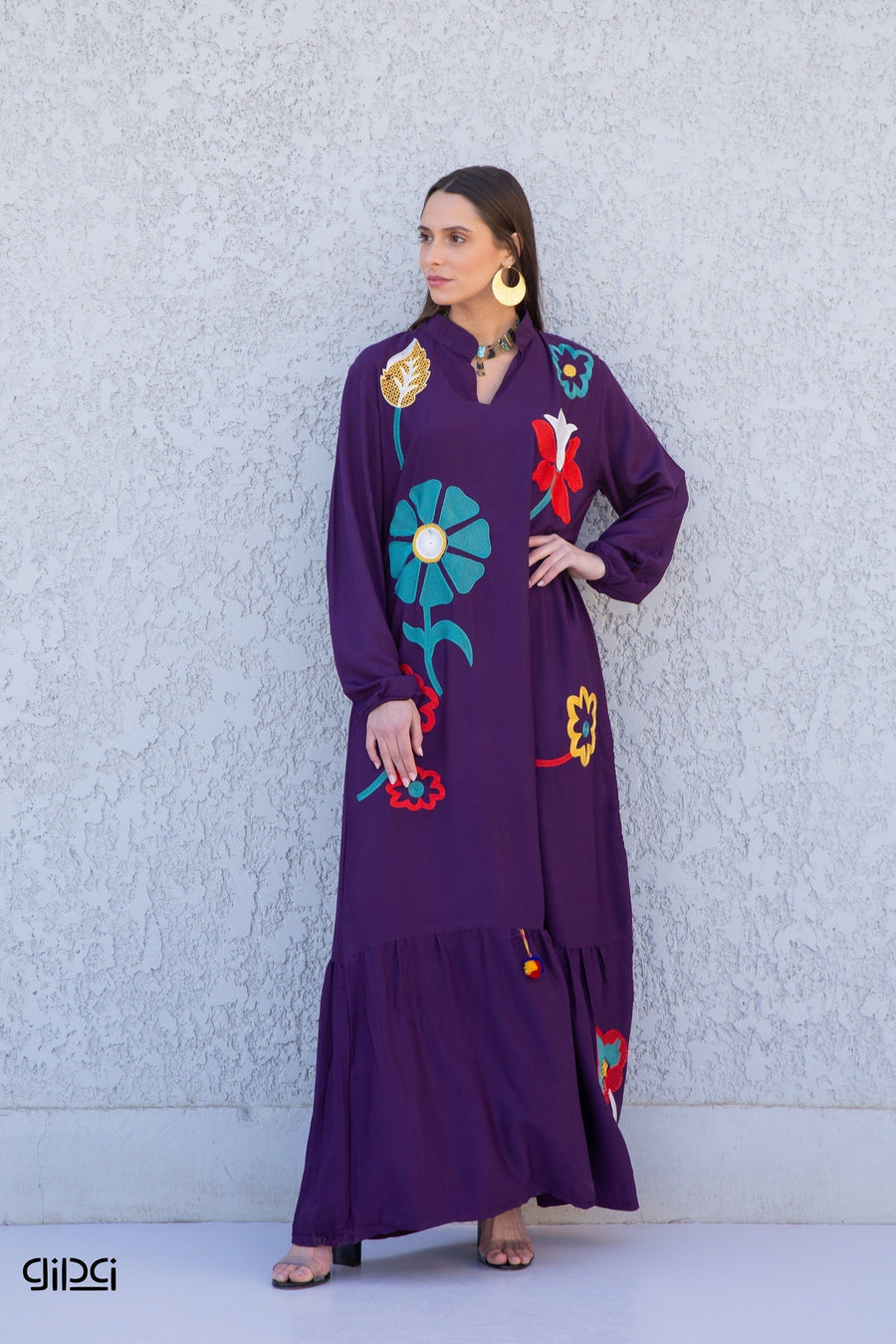 Summer Purple embroidered kaftan dress, caftans for women, Boho Kaftan dress, Caftans for women, long summer kaftan, kaftans, caftan