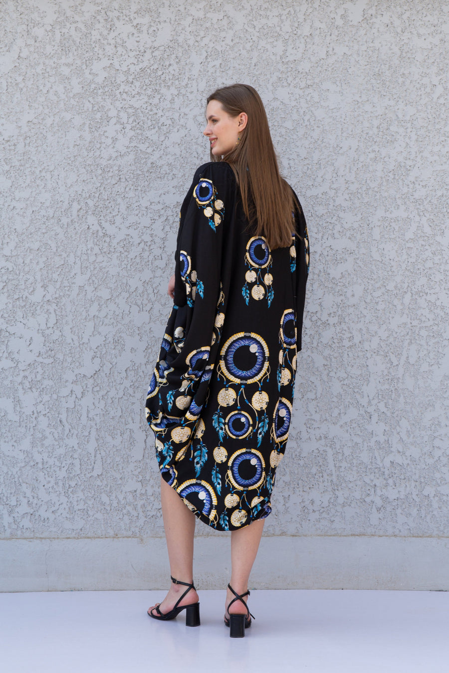 Black evil eye summer Caftan, maternity kaftan, Caftans for women, Loose fit caftan, Egyptian cotton caftan, Plus size kaftan