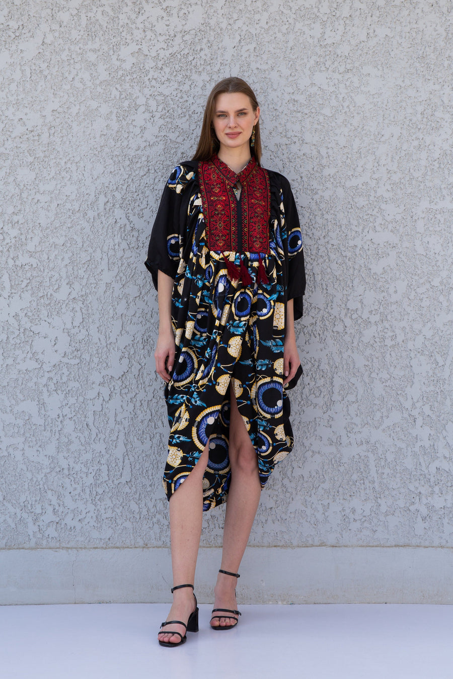 Black evil eye summer Caftan, maternity kaftan, Caftans for women, Loose fit caftan, Egyptian cotton caftan, Plus size kaftan