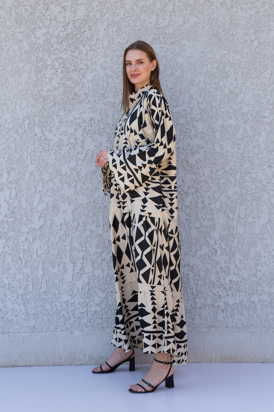 Boho Flared sleeves print Summer Kaftan, Caftan, caftans for women, Boho Kaftan dress, Caftans for women, summer kaftans, kaftans, black