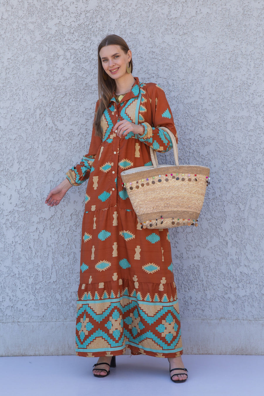 Mustard/Orange button up Caftan, Orange caftan dress, caftans for women, Boho Kaftan dress, Caftans for women, long summer kaftan, caftan