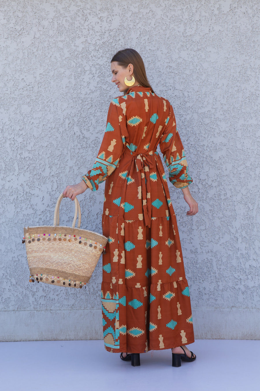 Mustard/Orange button up Caftan, Orange caftan dress, caftans for women, Boho Kaftan dress, Caftans for women, long summer kaftan, caftan