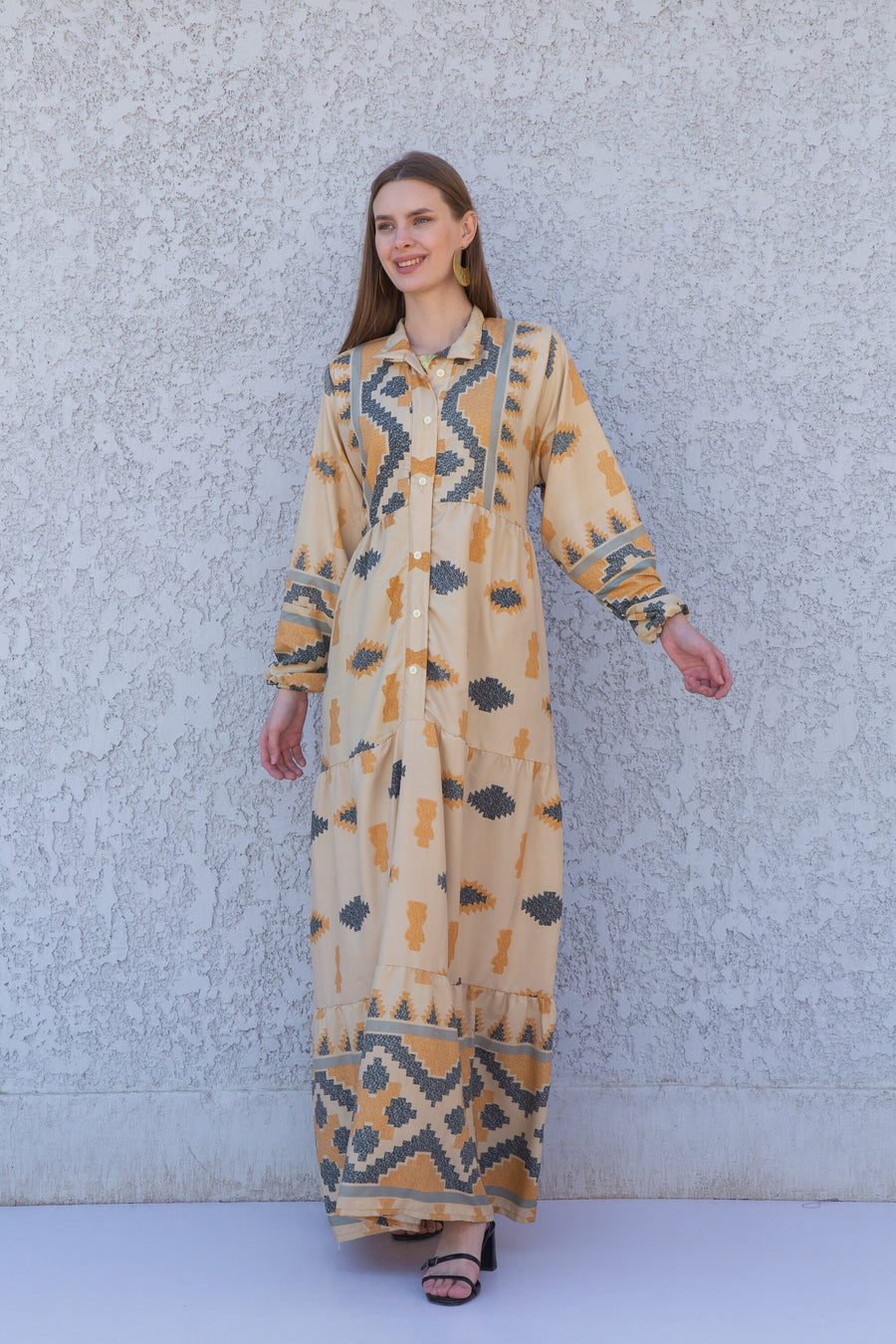 Boho Beige button up Caftan, Navy blue caftan dress, caftans for women, Boho Kaftan dress, Caftans for women, long summer kaftan, caftan