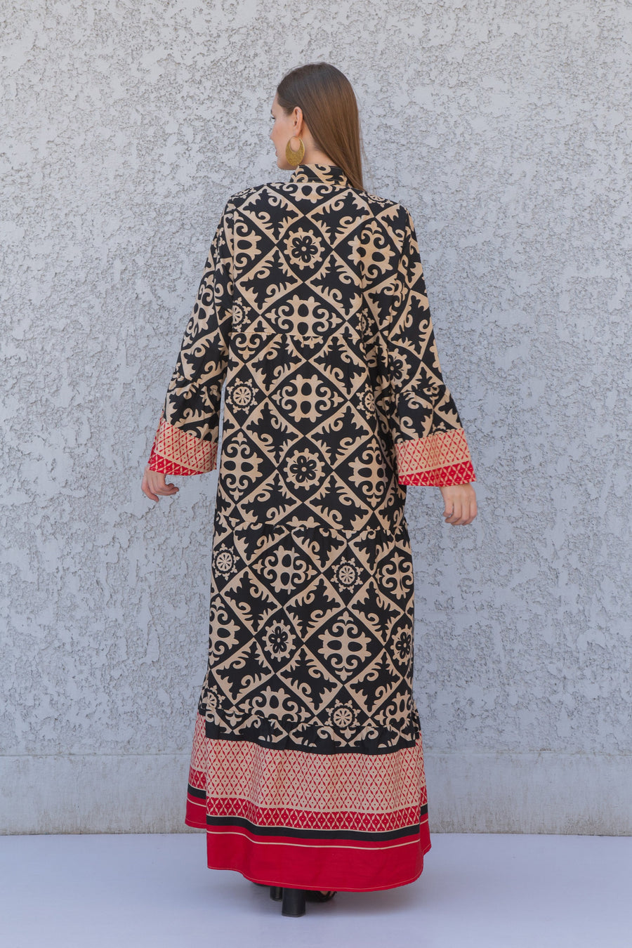 Boho Black Flared sleeves print Summer Kaftan, Caftan, caftans for women, Boho Kaftan dress, Caftans for women, summer women kaftans