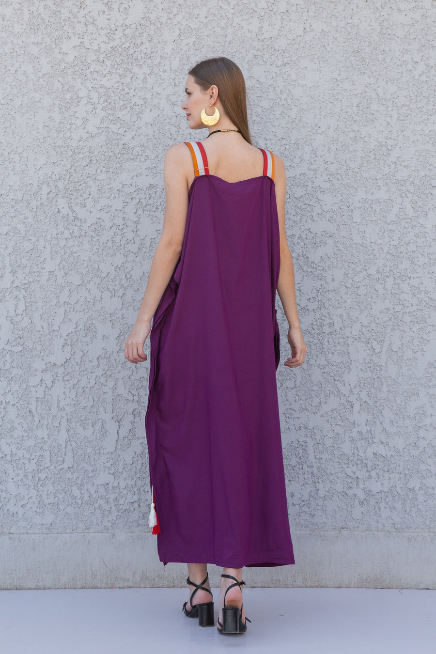Stunning Purple strap embroidered caftan dress, Cotton caftan dress, Caftans for women, Loose fit caftan, caftans for women, Egyptian cotton