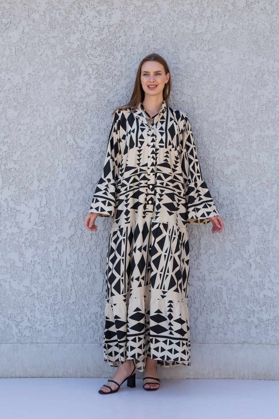 Boho Flared sleeves print Summer Kaftan, Caftan, caftans for women, Boho Kaftan dress, Caftans for women, summer kaftans, kaftans, black