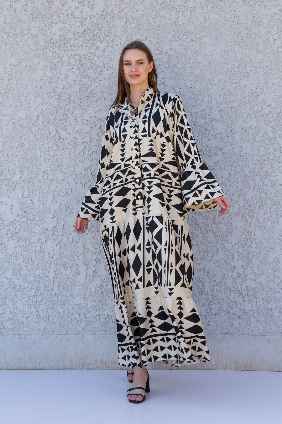 Boho Flared sleeves print Summer Kaftan, Caftan, caftans for women, Boho Kaftan dress, Caftans for women, summer kaftans, kaftans, black