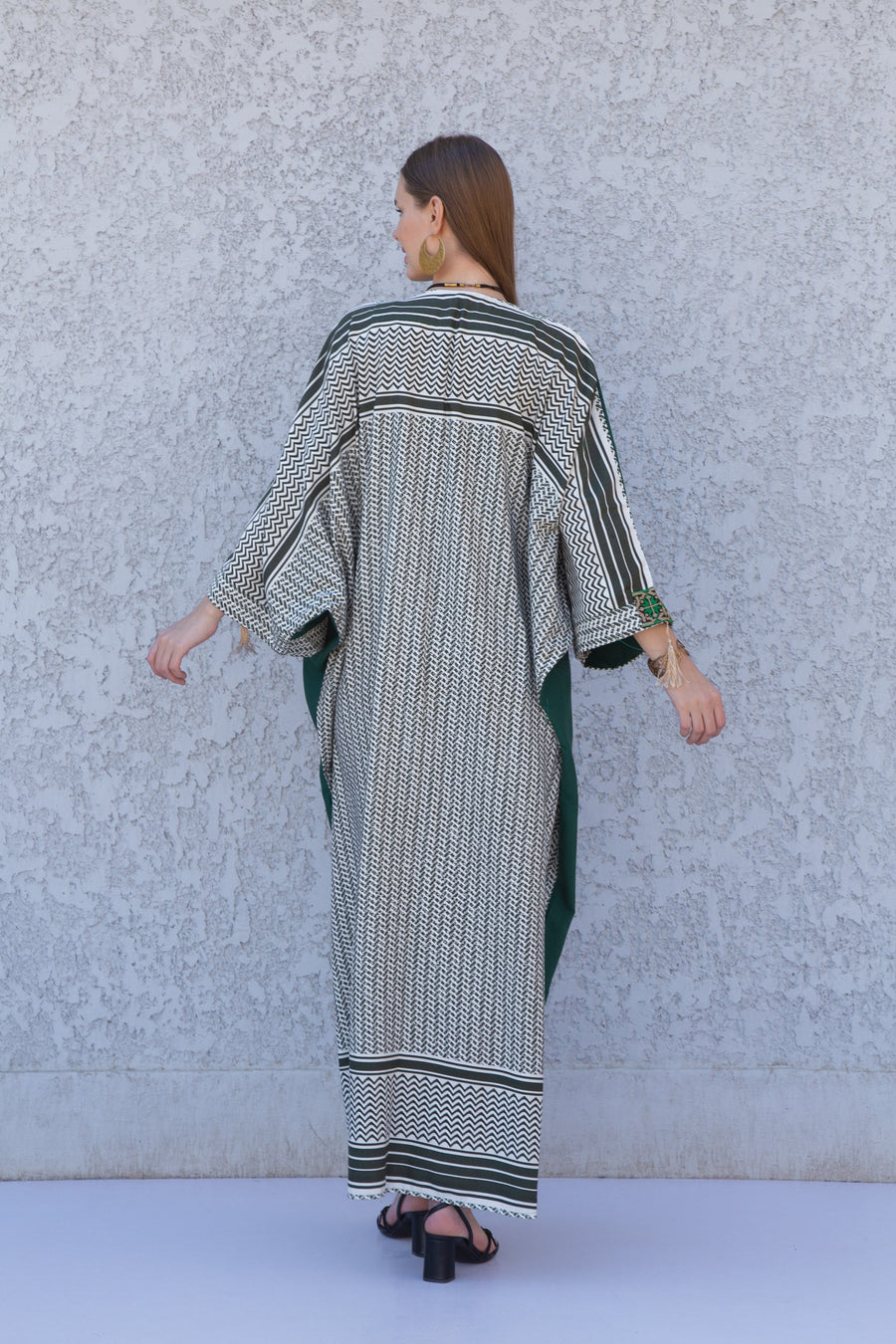 Green Elegant Egyptian Cotton Abaya, Summer Abaya, Cardigans, Boho Kimono, Women's Duster, Boho Cardigan, Duster, Cardigan