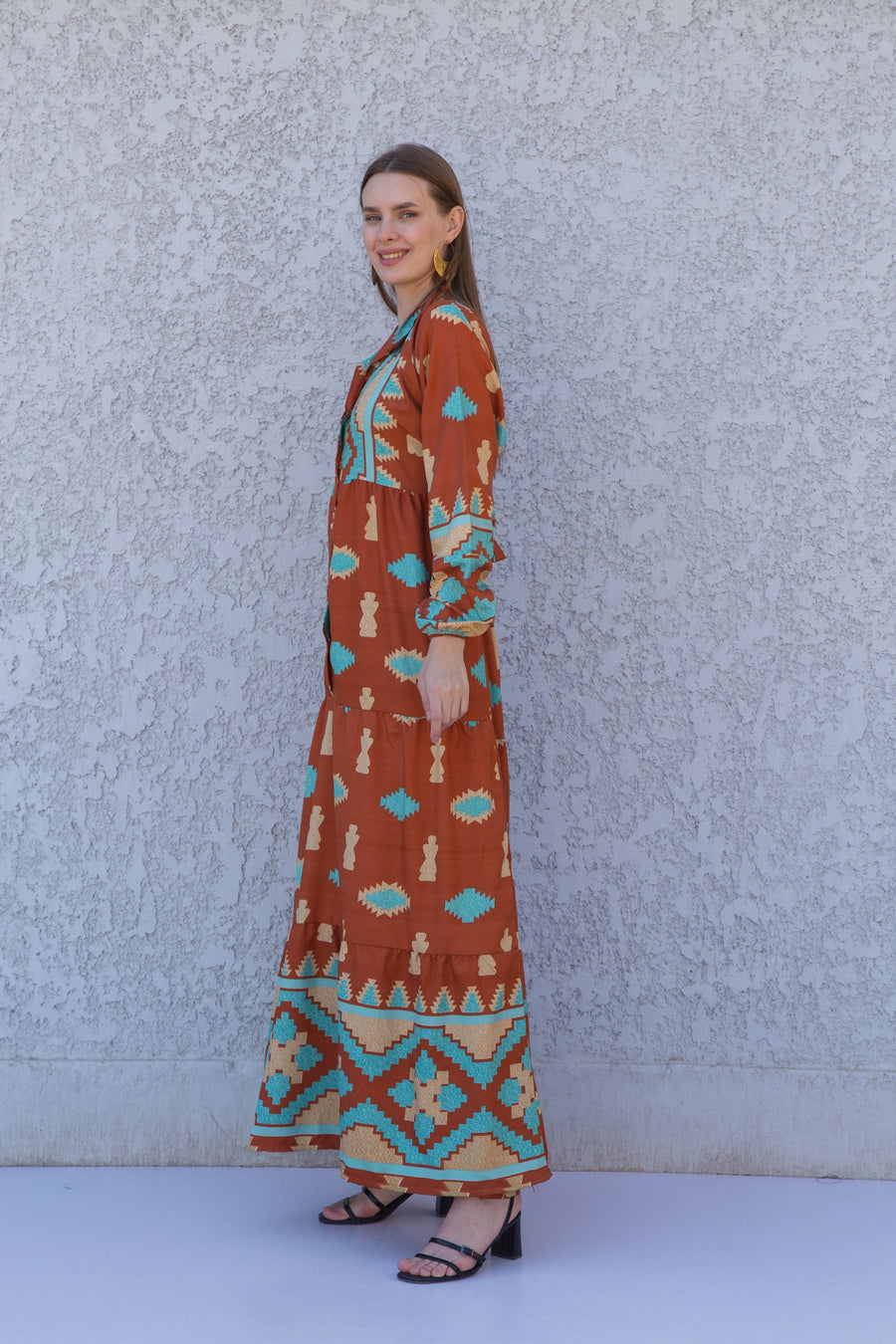 Mustard/Orange button up Caftan, Orange caftan dress, caftans for women, Boho Kaftan dress, Caftans for women, long summer kaftan, caftan