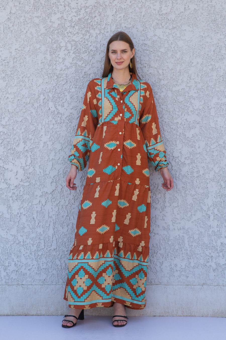 Mustard/Orange button up Caftan, Orange caftan dress, caftans for women, Boho Kaftan dress, Caftans for women, long summer kaftan, caftan
