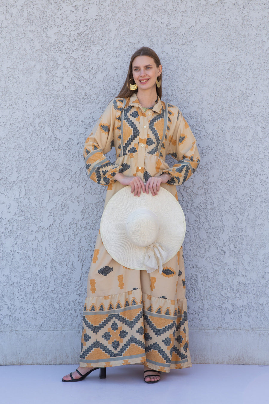 Boho Beige button up Caftan, Navy blue caftan dress, caftans for women, Boho Kaftan dress, Caftans for women, long summer kaftan, caftan