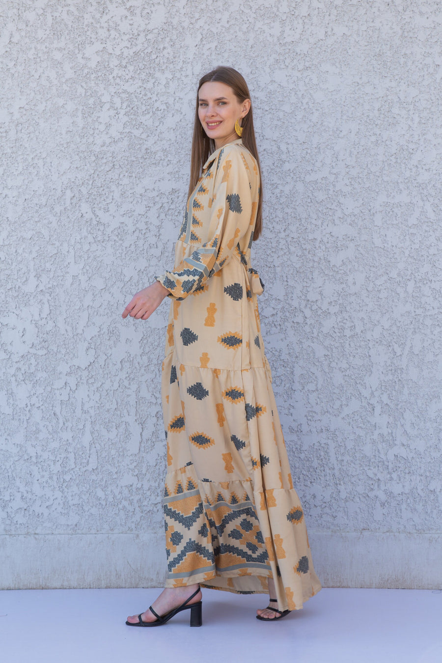 Boho Beige button up Caftan, Navy blue caftan dress, caftans for women, Boho Kaftan dress, Caftans for women, long summer kaftan, caftan