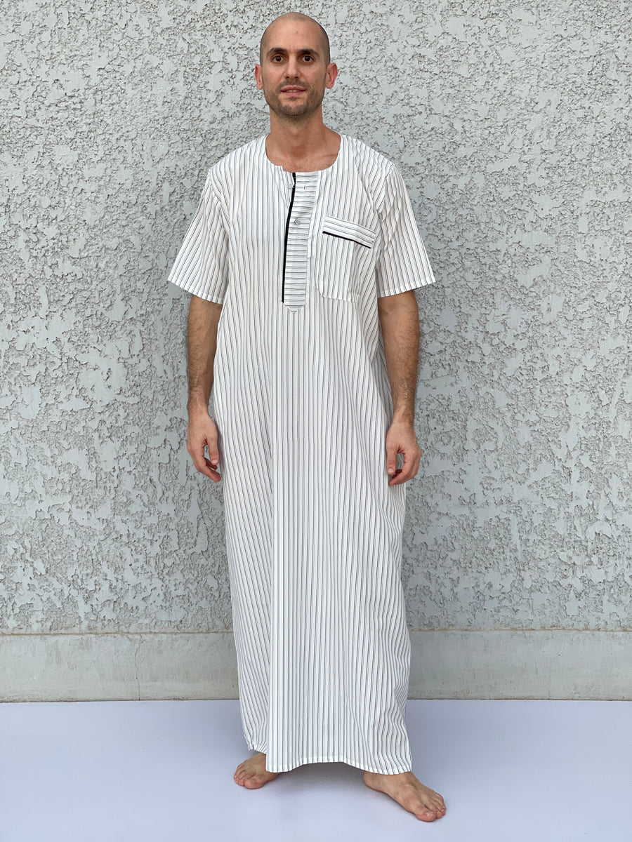 Men's Summer Kaftan, Short sleeve Men's kaftan, Cotton men caftan, caftans for men, men clothing, gift for men, husband gift, gift for him