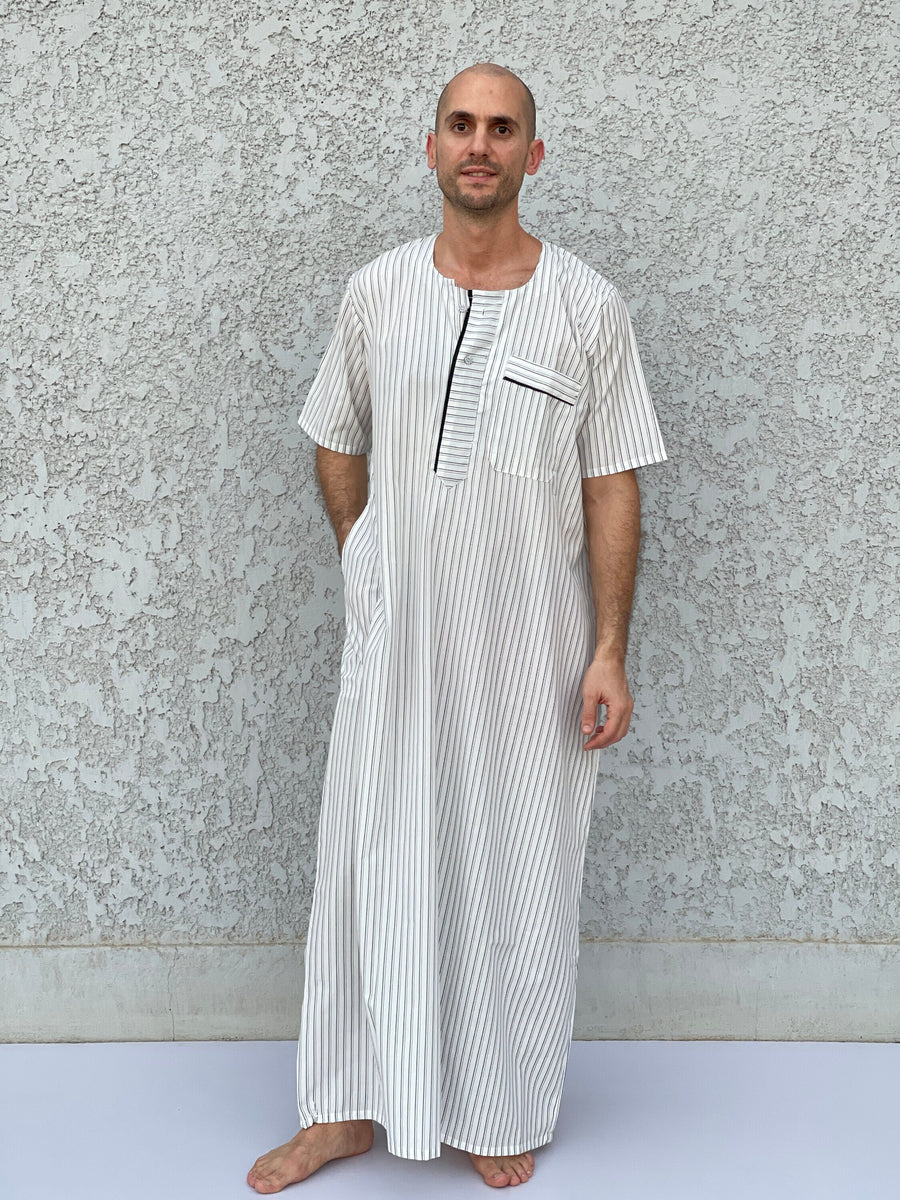 Men's Summer Kaftan, Short sleeve Men's kaftan, Cotton men caftan, caftans for men, men clothing, gift for men, husband gift, gift for him
