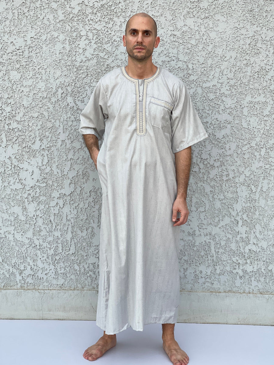 Men's Summer Kaftan, Short sleeve Men's kaftan, Cotton men caftan, caftans for men, men clothing, gift for men, husband gift, gift for him