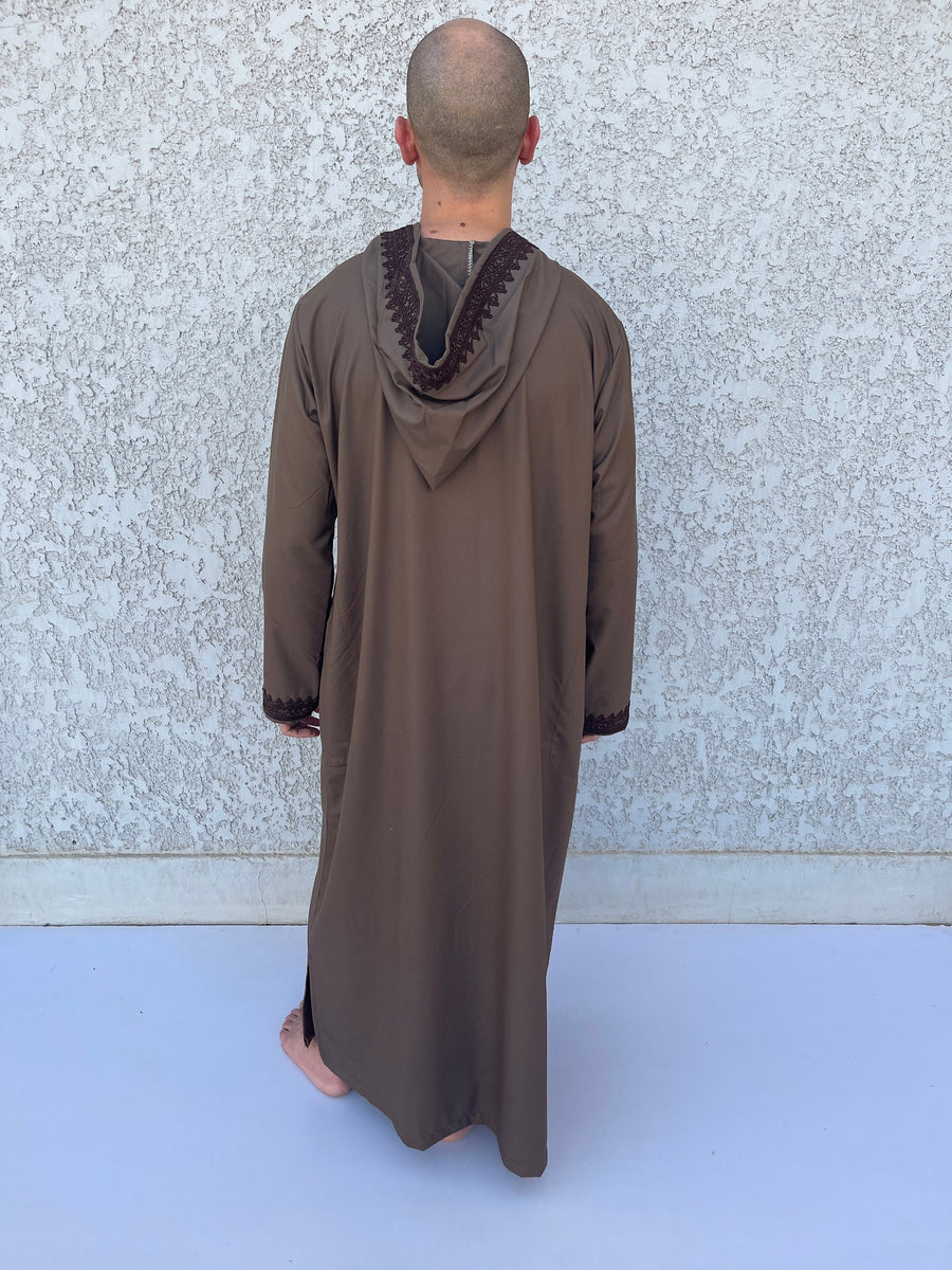 Brown Cotton Mens Kaftan, Luxurious Cotton Men's caftan, Men's kaftan, caftans for men, men clothing, gift for men, husband, gift for him