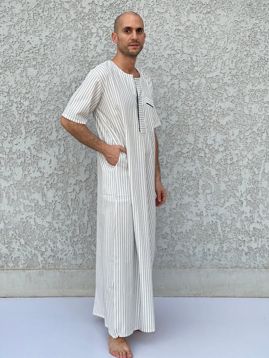 Men's Summer Kaftan, Short sleeve Men's kaftan, Cotton men caftan, caftans for men, men clothing, gift for men, husband gift, gift for him