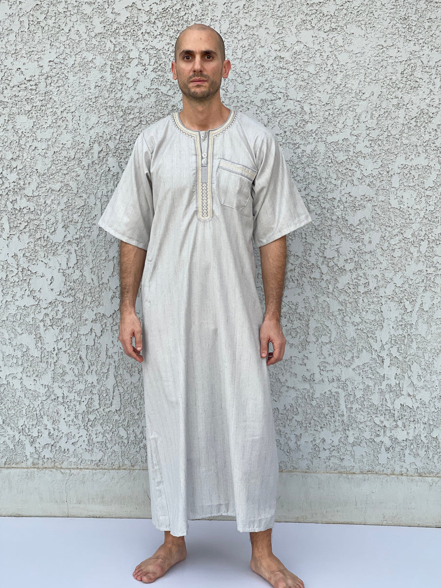 Men's Summer Kaftan, Short sleeve Men's kaftan, Cotton men caftan, caftans for men, men clothing, gift for men, husband gift, gift for him