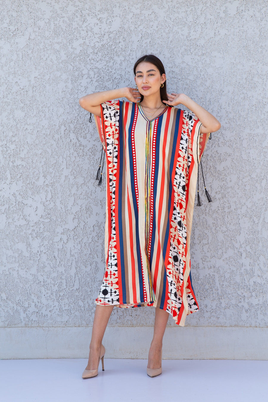 Yellow multicolor Plus size kaftan dress, maternity dress, African women clothing, Boho, caftans for women, caftans, house kaftan 10-23
