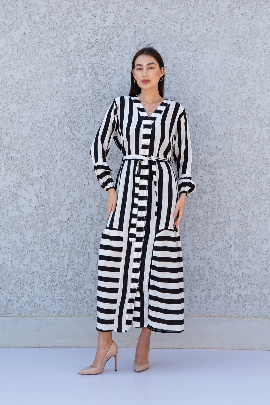 Stylish button up striped kaftan, Striped caftan dress, caftans for women, Boho Kaftan dress, Caftans for women, long summer kaftan, caftan
