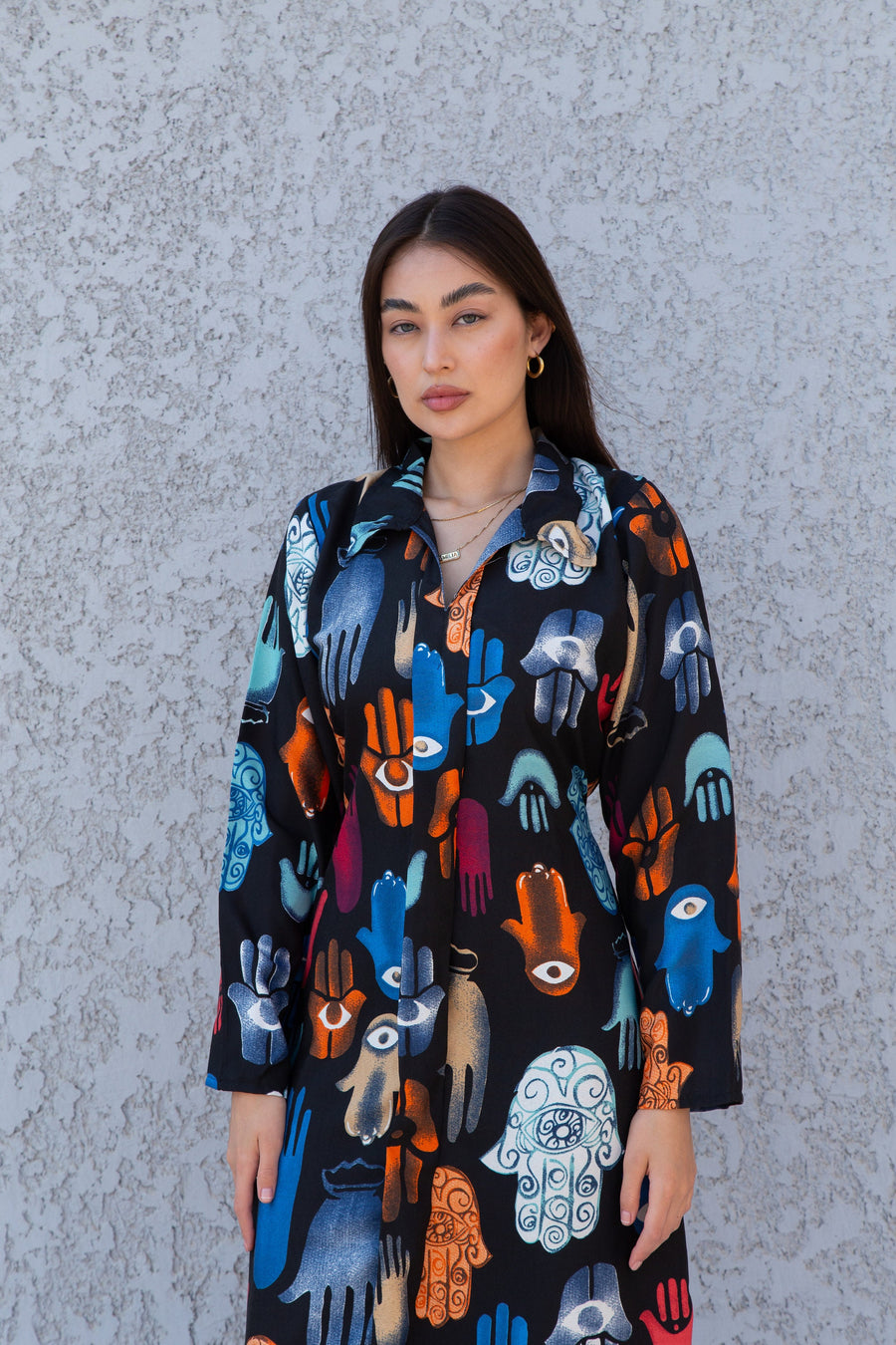 Hamsa/Evil eye Print kaftan, Boho caftan dress, caftans for women, Boho Kaftan dress, Caftans for women, long summer kaftan, caftan 10-23