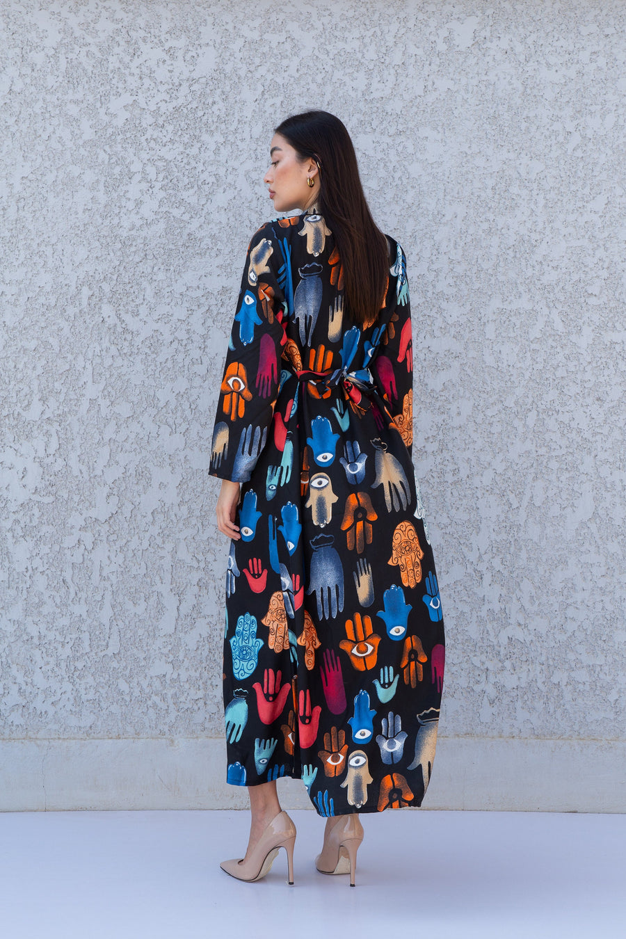 Hamsa/Evil eye Print kaftan, Boho caftan dress, caftans for women, Boho Kaftan dress, Caftans for women, long summer kaftan, caftan 10-23