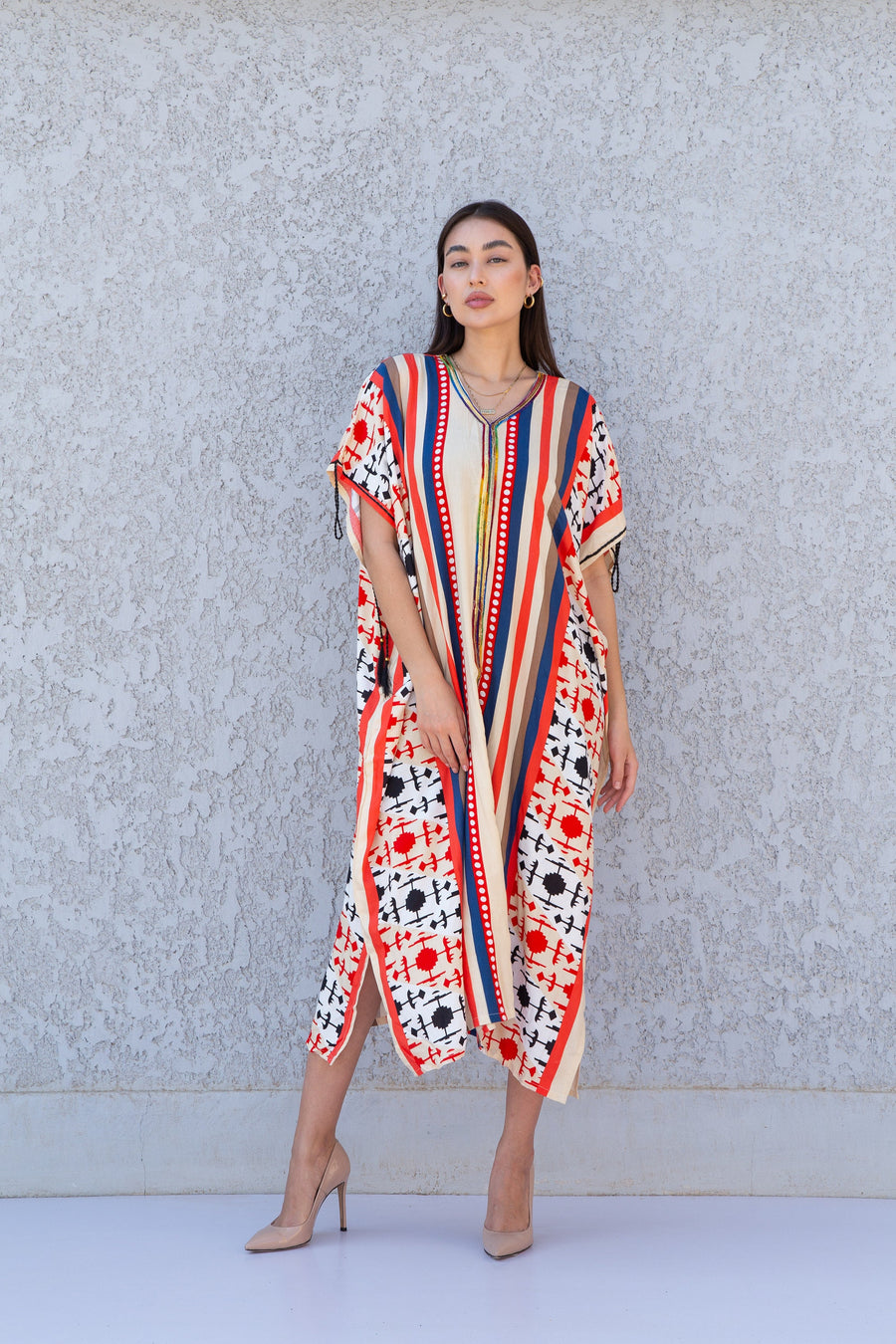 Yellow multicolor Plus size kaftan dress, maternity dress, African women clothing, Boho, caftans for women, caftans, house kaftan 10-23