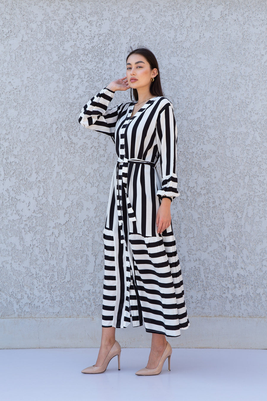 Stylish button up striped kaftan, Striped caftan dress, caftans for women, Boho Kaftan dress, Caftans for women, long summer kaftan, caftan