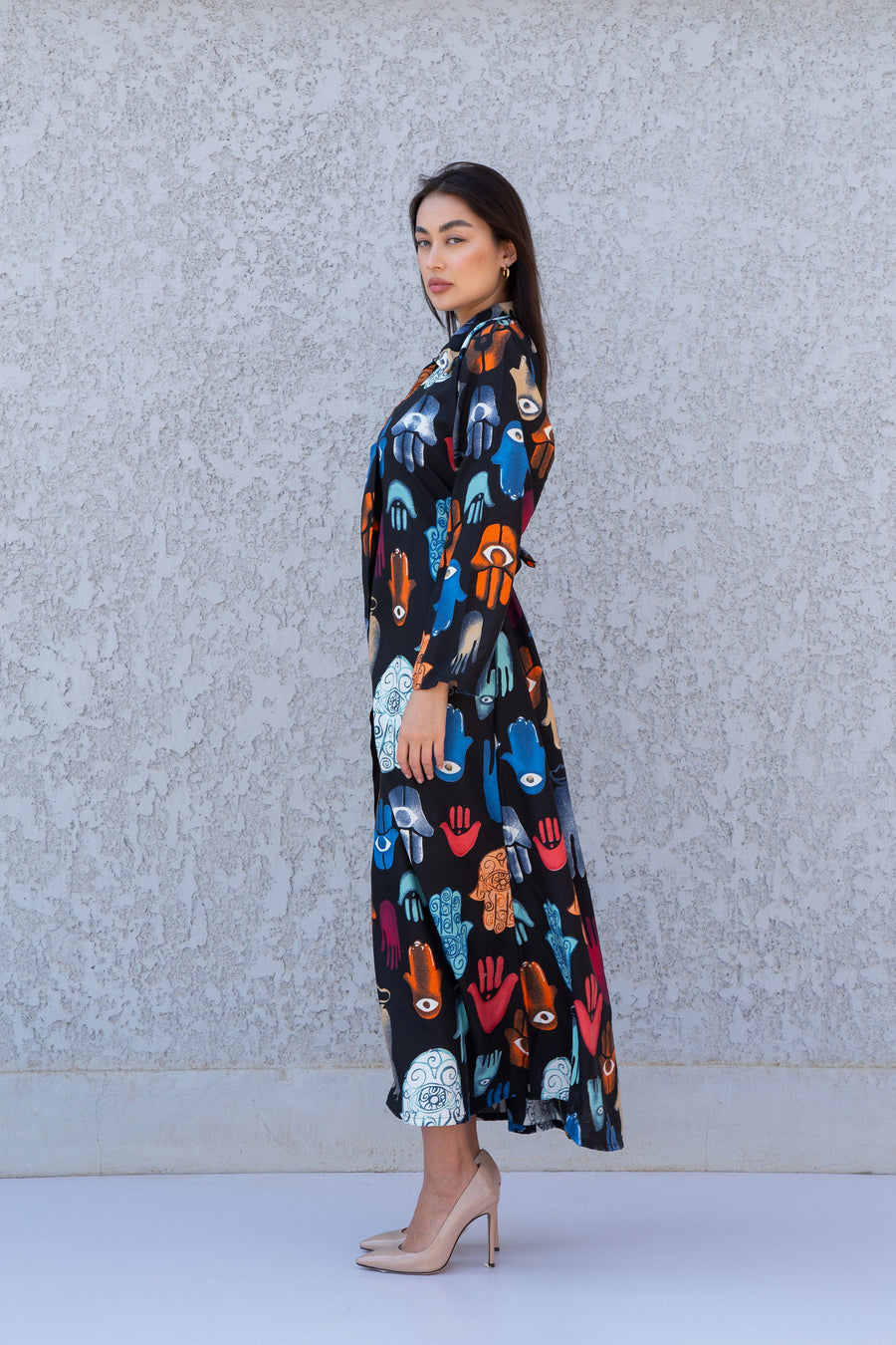 Hamsa/Evil eye Print kaftan, Boho caftan dress, caftans for women, Boho Kaftan dress, Caftans for women, long summer kaftan, caftan 10-23