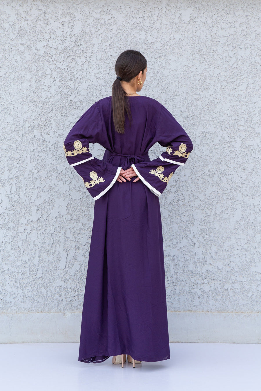 Purple wedding embroidered Kaftan maxi dress, Kaftan maxi, Cotton caftan women, caftan, Chic embroidered caftan, Egyptian cotton 10-23