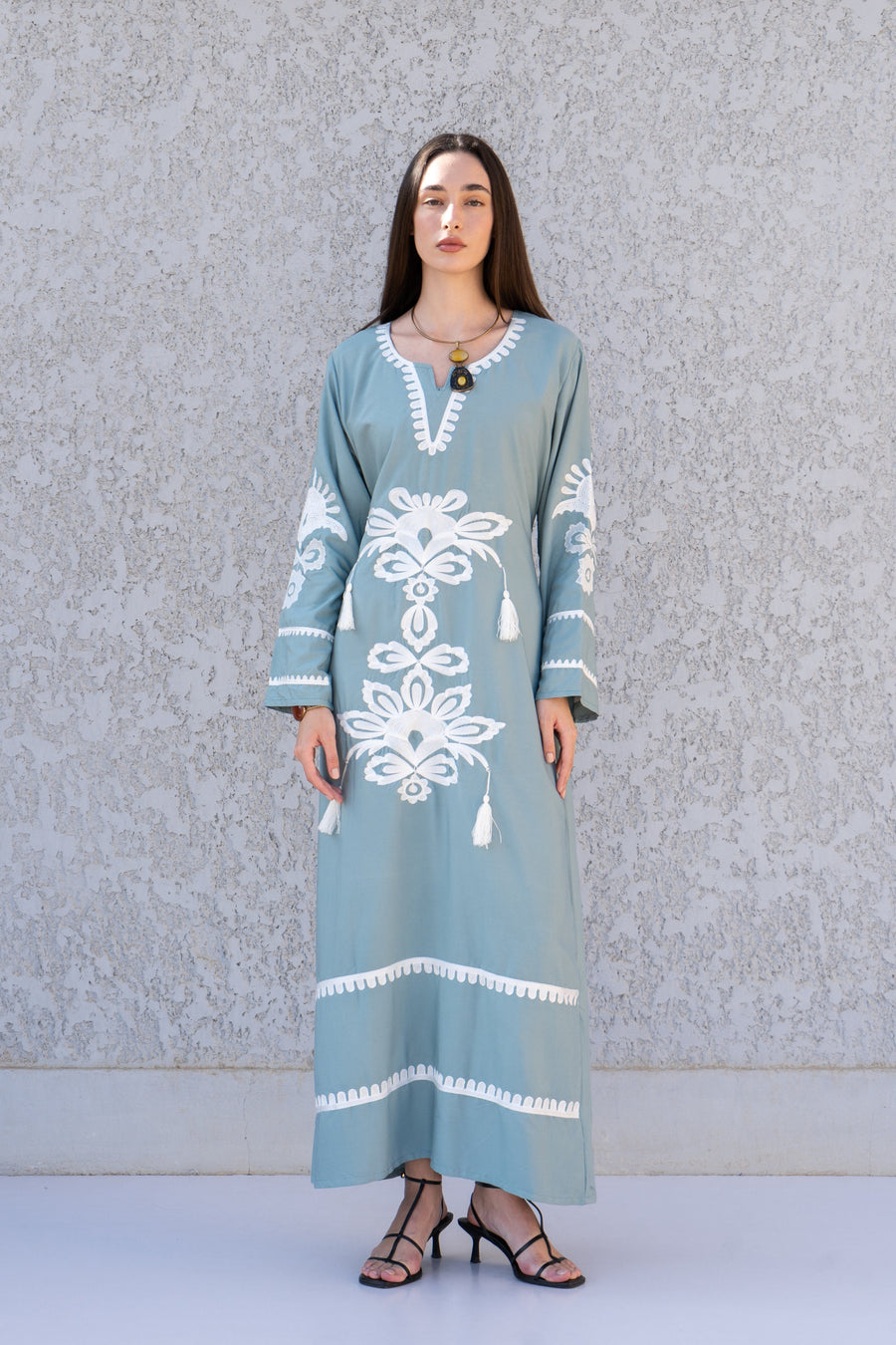 Beautiful Mint embroidered Caftan kaftan dress, caftans for women, Boho Kaftan dress, Caftans for women, long summer kaftan, kaftans, caftan
