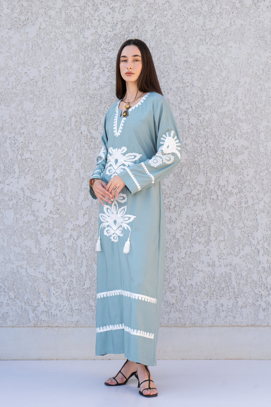 Beautiful Mint embroidered Caftan kaftan dress, caftans for women, Boho Kaftan dress, Caftans for women, long summer kaftan, kaftans, caftan