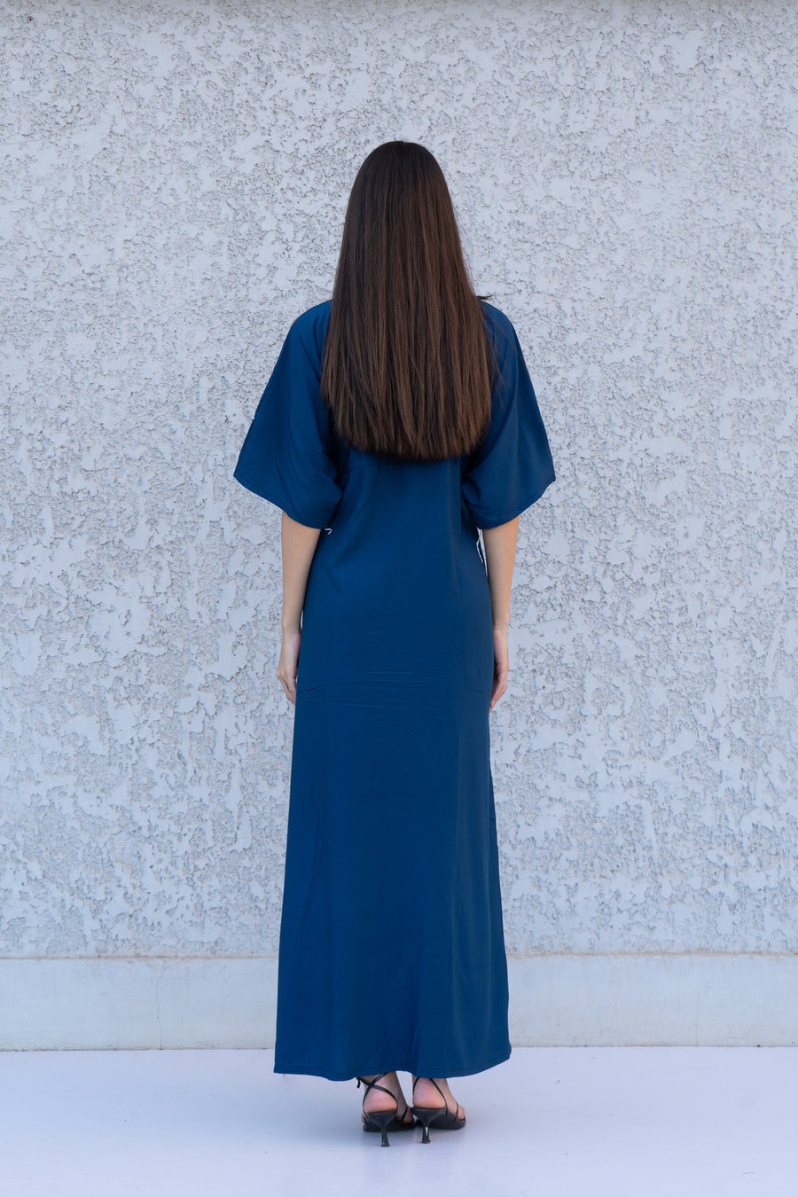 Navy Blue Hand Embroidered kaftan dress, cotton Kaftan dress, embroidered kaftan, women kaftans, caftans for women, caftans, summer kaftans