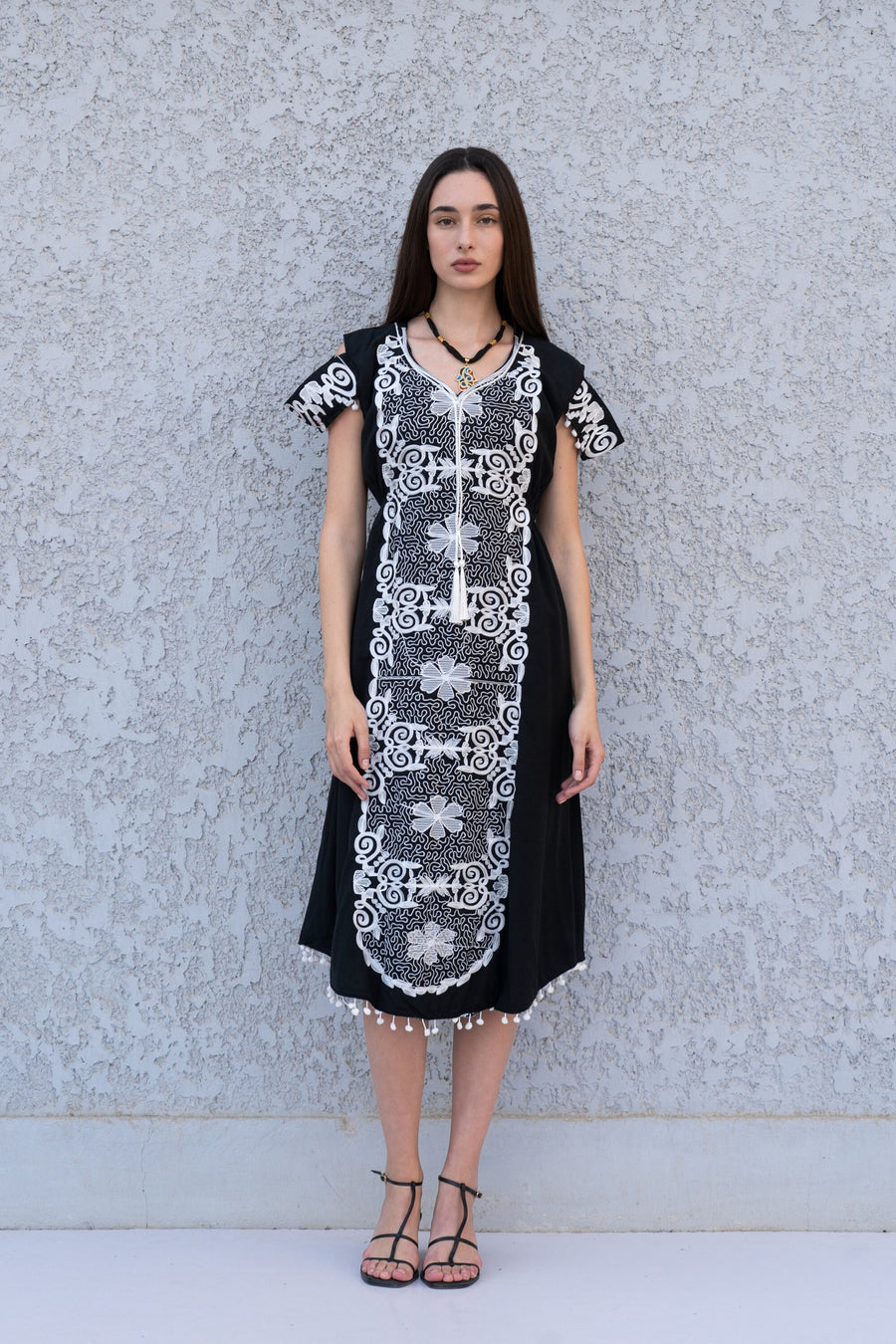 Summer black Off shoulder tunic kaftan dress, Tunic dress, Cotton caftan dress, women clothing, Boho maxi dress, Boho summer caftan